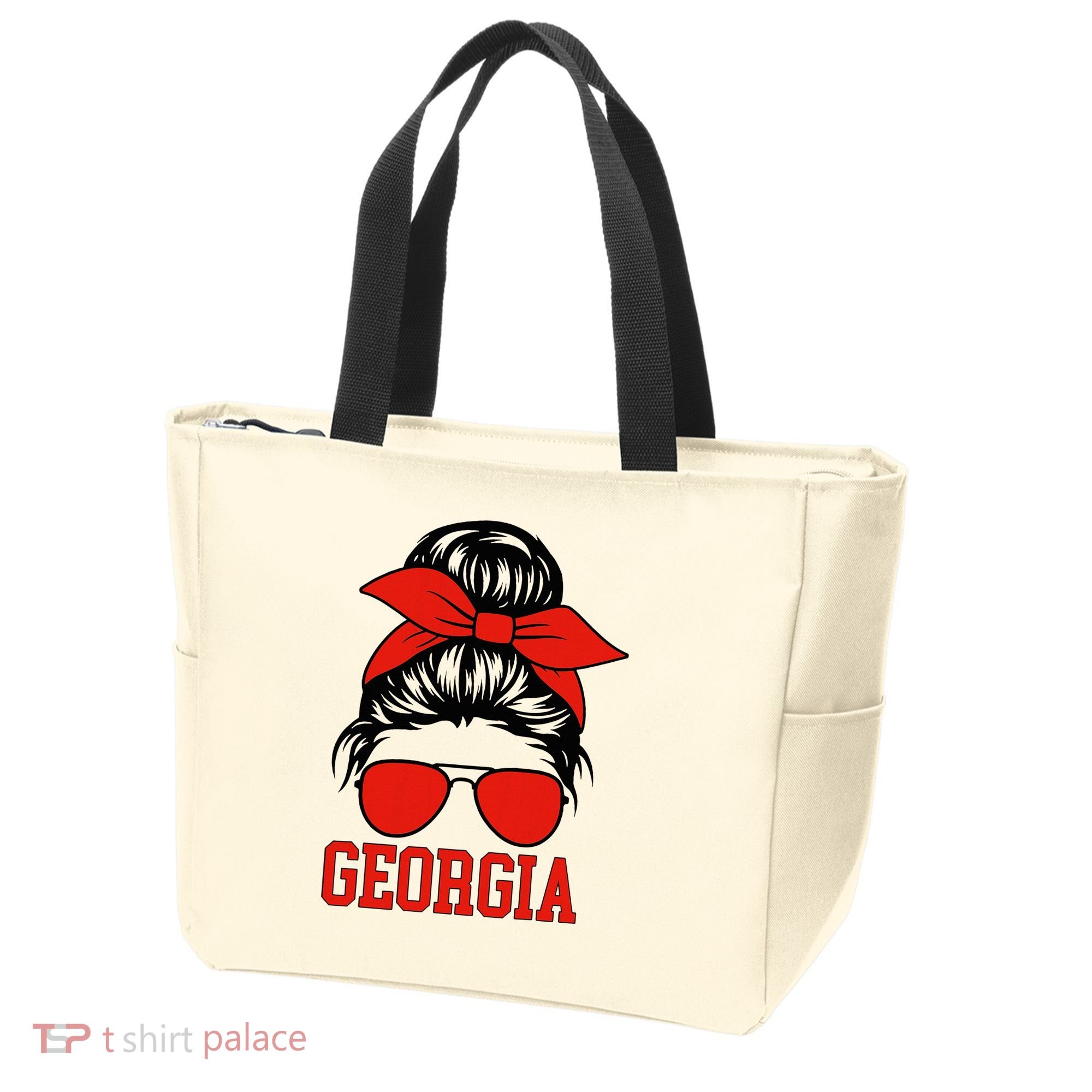 Georgia Messy Bun Varsity Tote Bag
