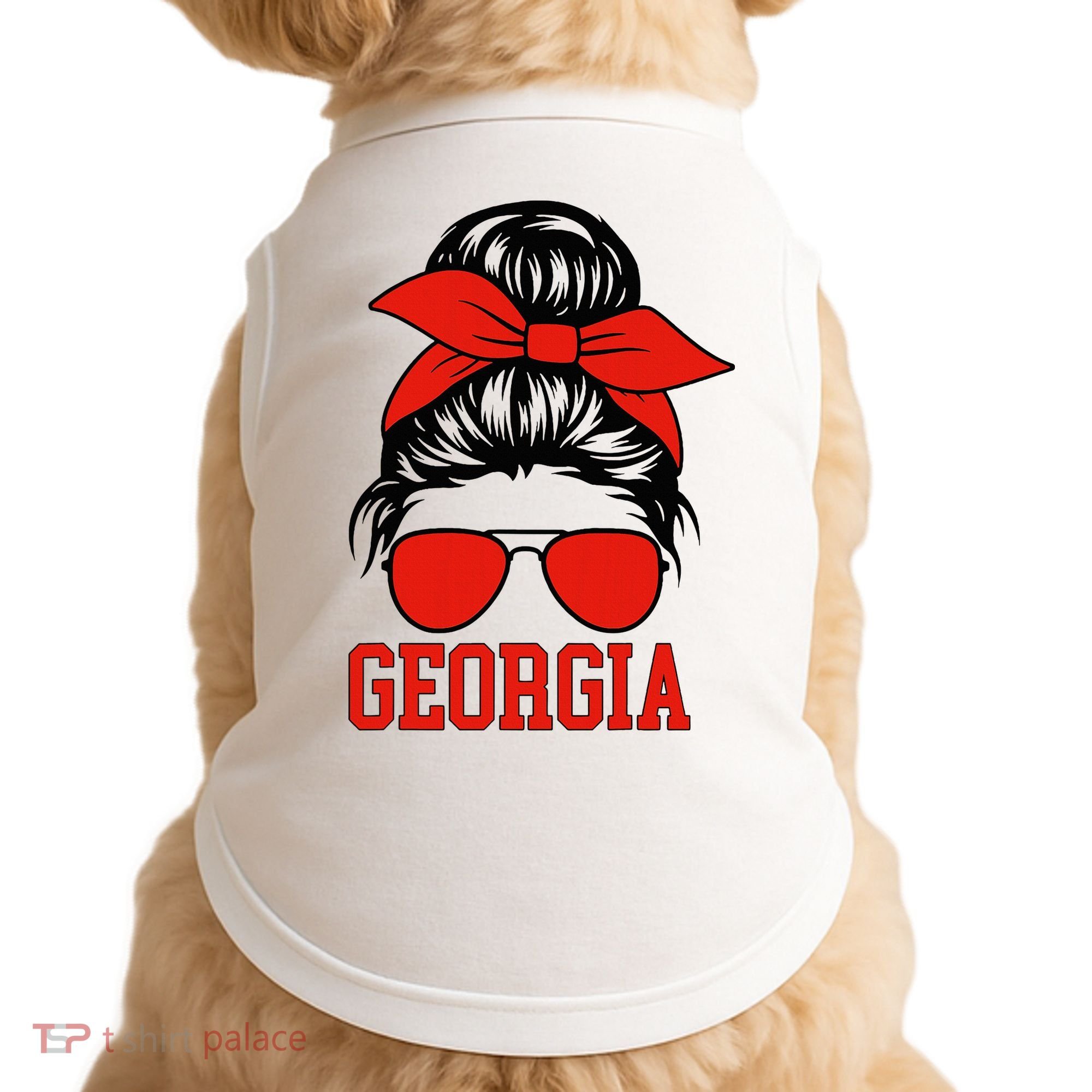 Georgia Messy Bun Varsity Doggie Tank