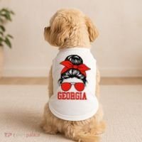 Georgia Messy Bun Varsity Doggie Tank thumb 2