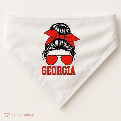 Georgia Messy Bun Varsity USA-Made Doggie Bandana