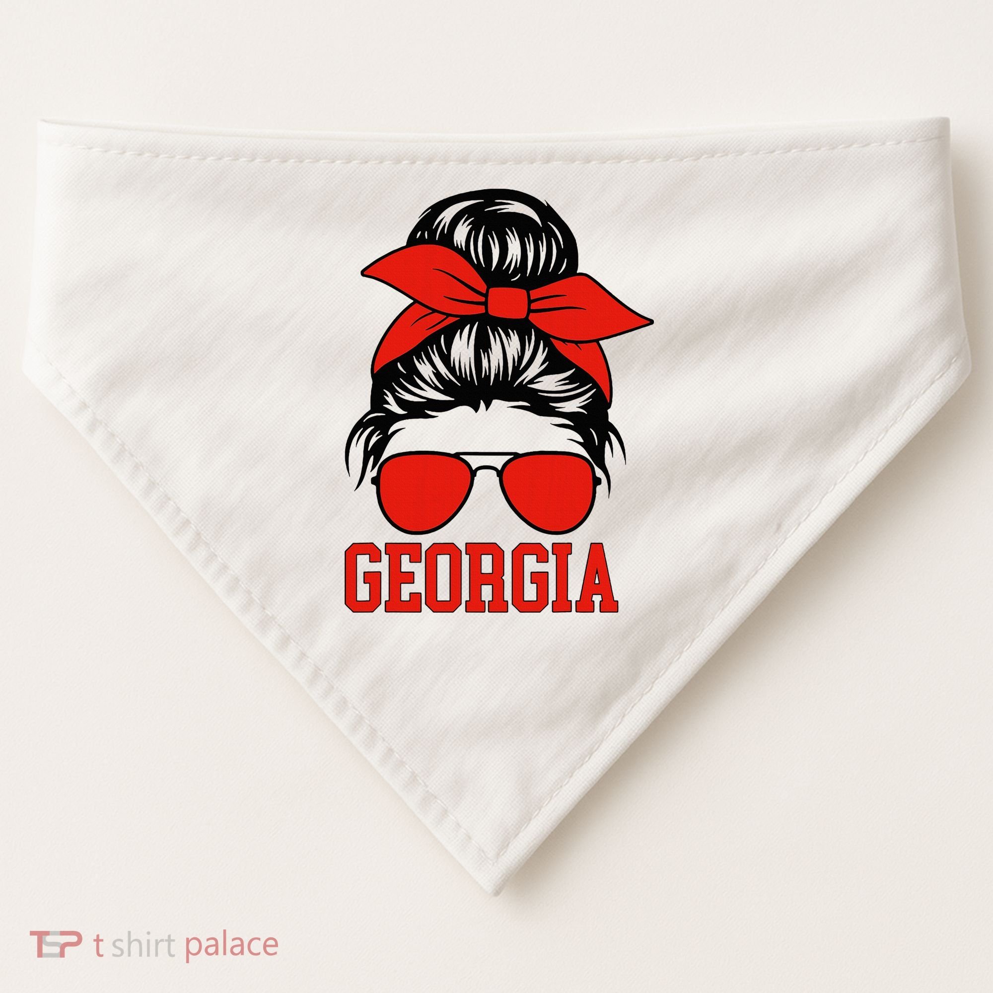 Georgia Messy Bun Varsity USA-Made Doggie Bandana