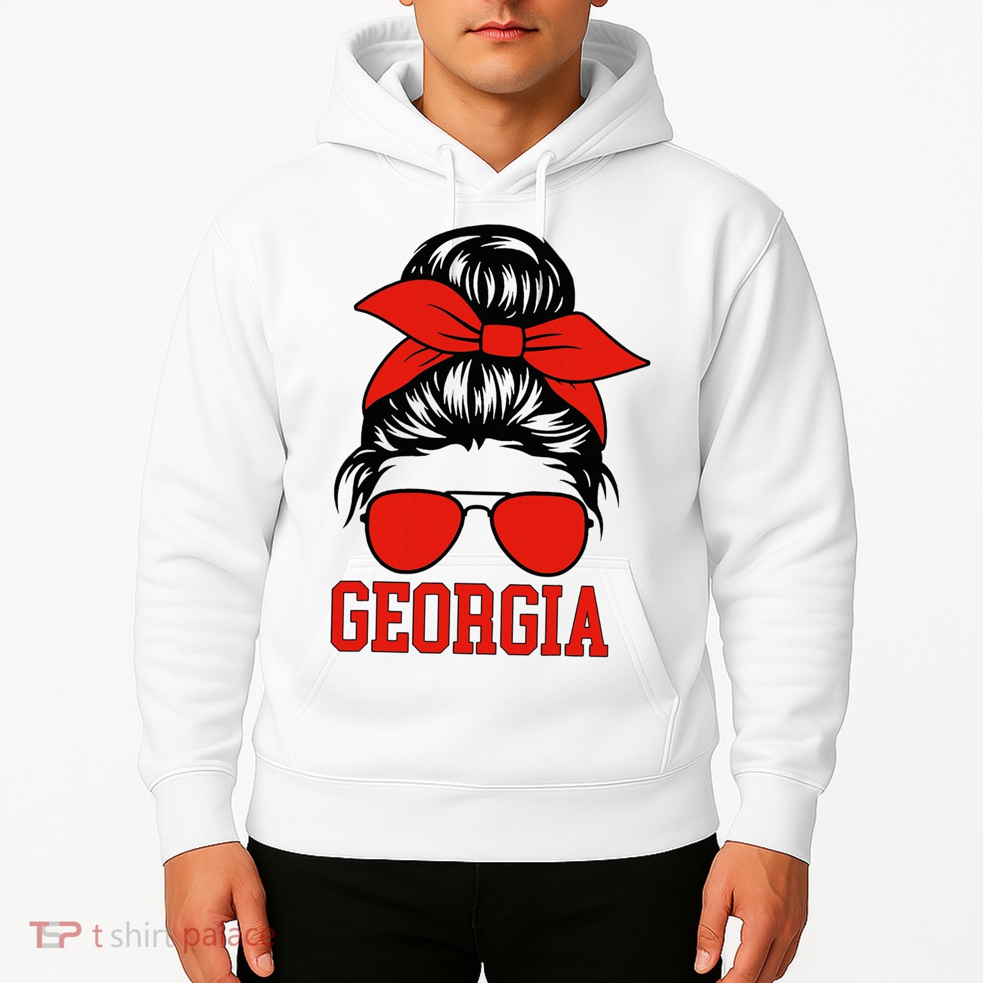 Georgia Messy Bun Varsity Hoodie