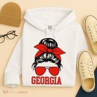 Georgia Messy Bun Varsity Hoodie thumb 4