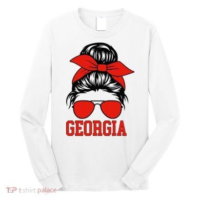 Georgia Messy Bun Varsity Long Sleeve Shirt