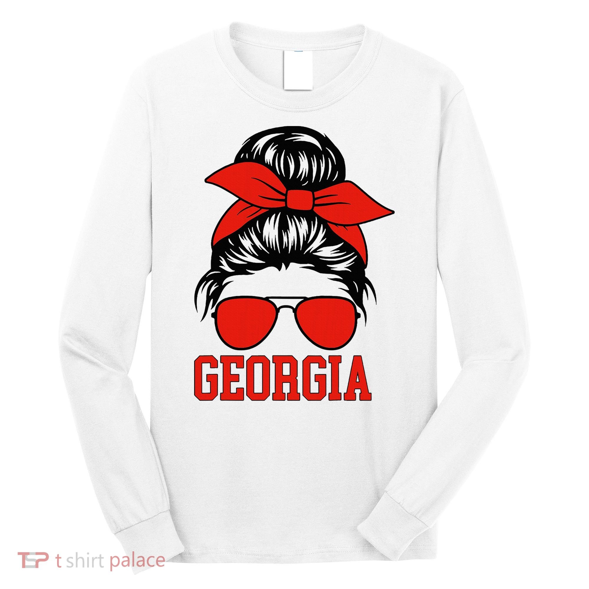 Georgia Messy Bun Varsity Long Sleeve Shirt