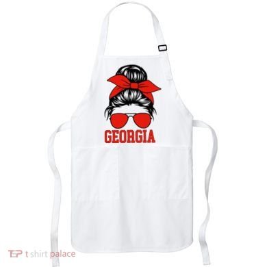 Georgia Messy Bun Varsity Apron