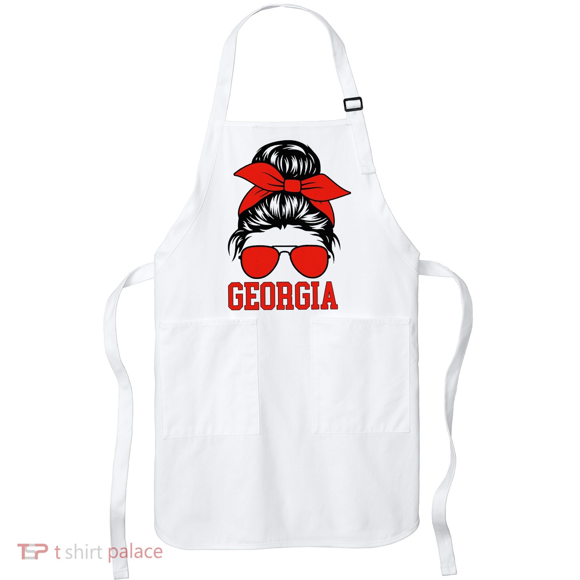 Georgia Messy Bun Varsity Apron