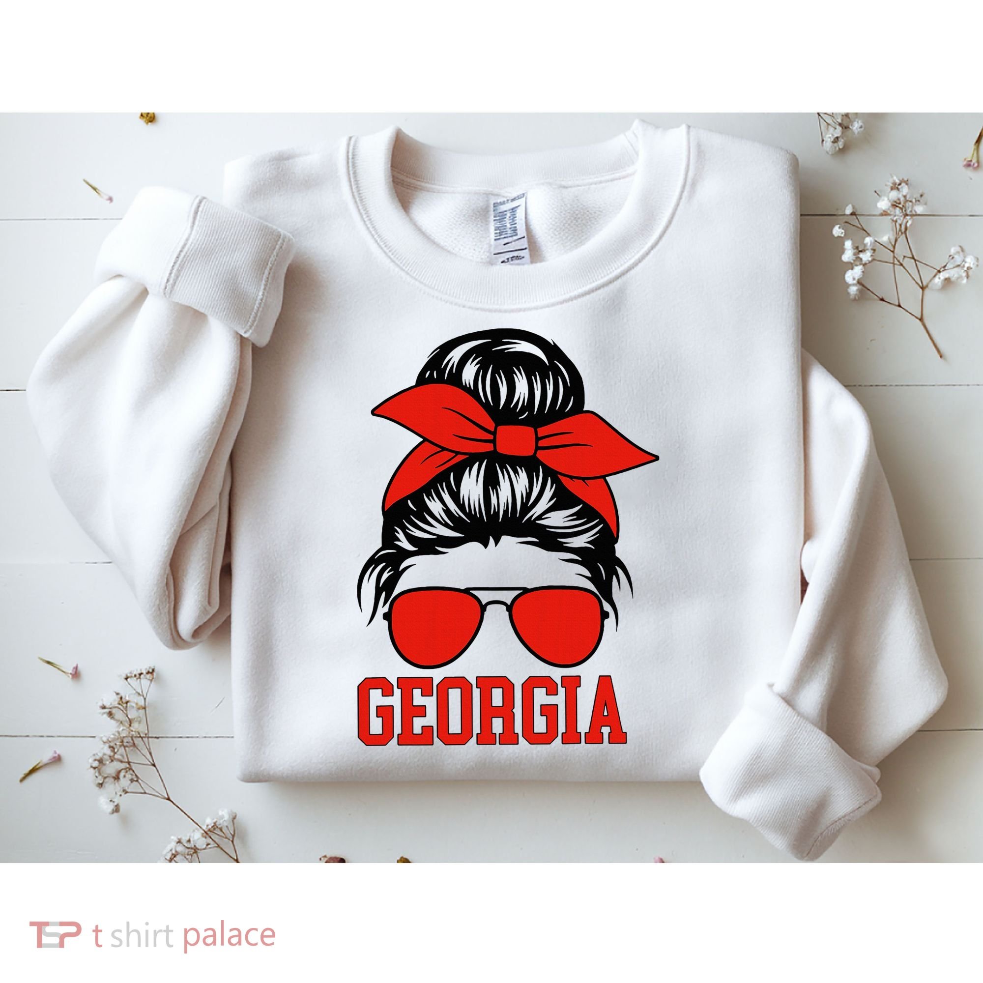 Georgia Messy Bun Varsity Sweatshirt