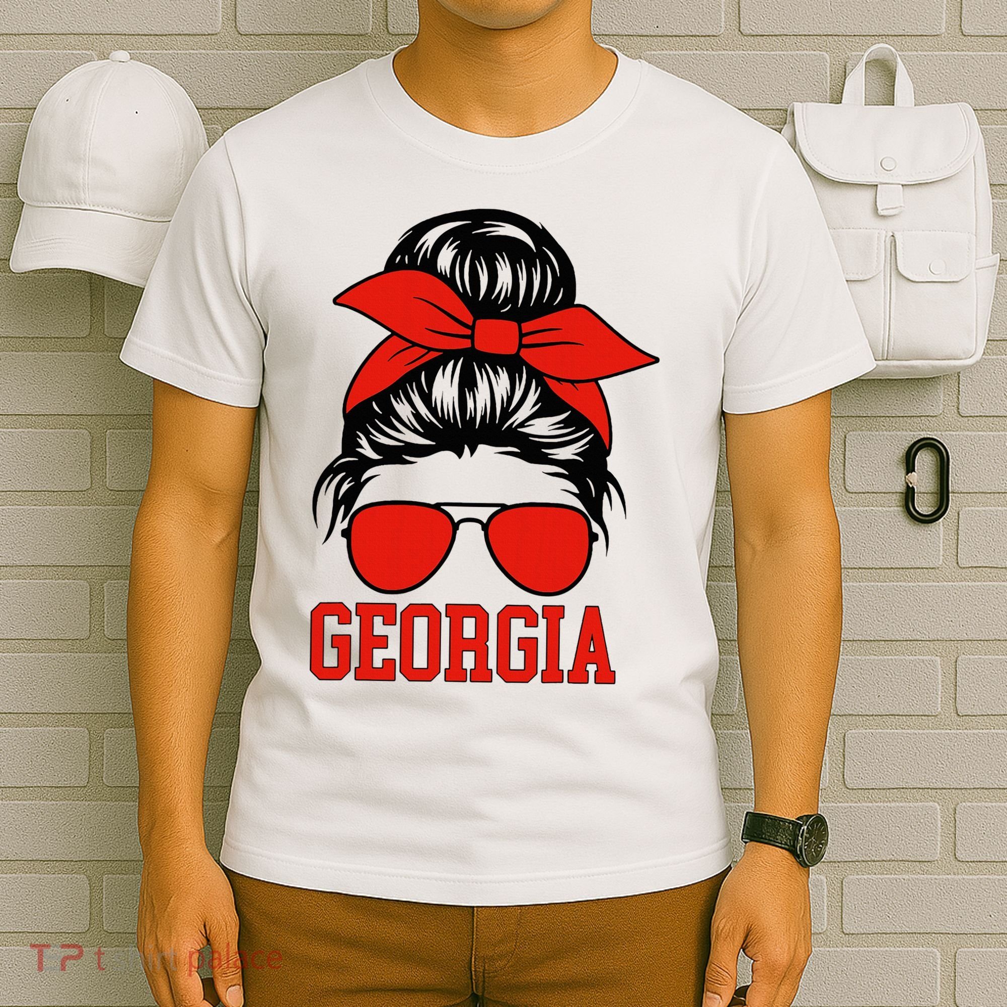 Georgia Messy Bun Varsity T-Shirt