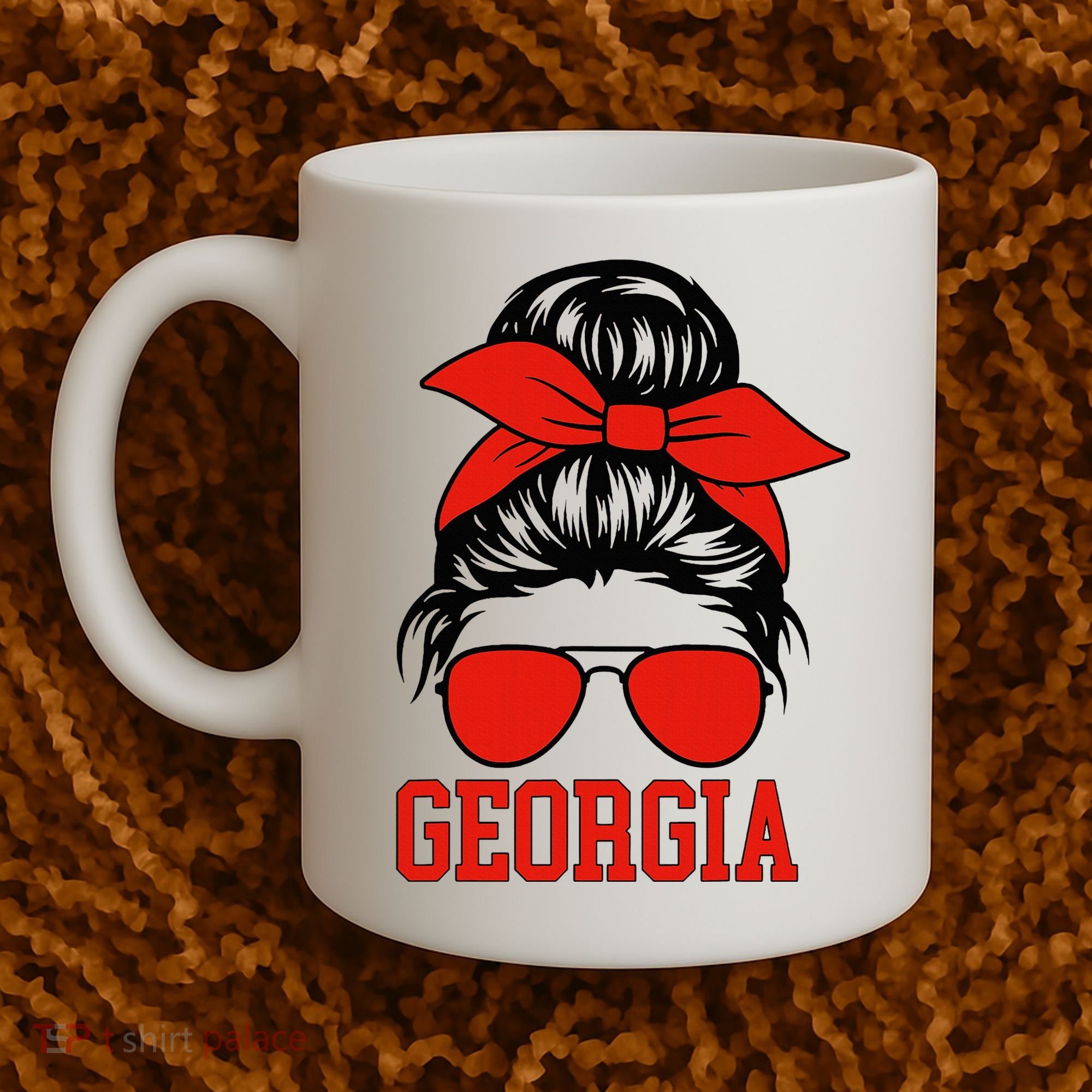 Georgia Messy Bun Varsity Coffee Mug