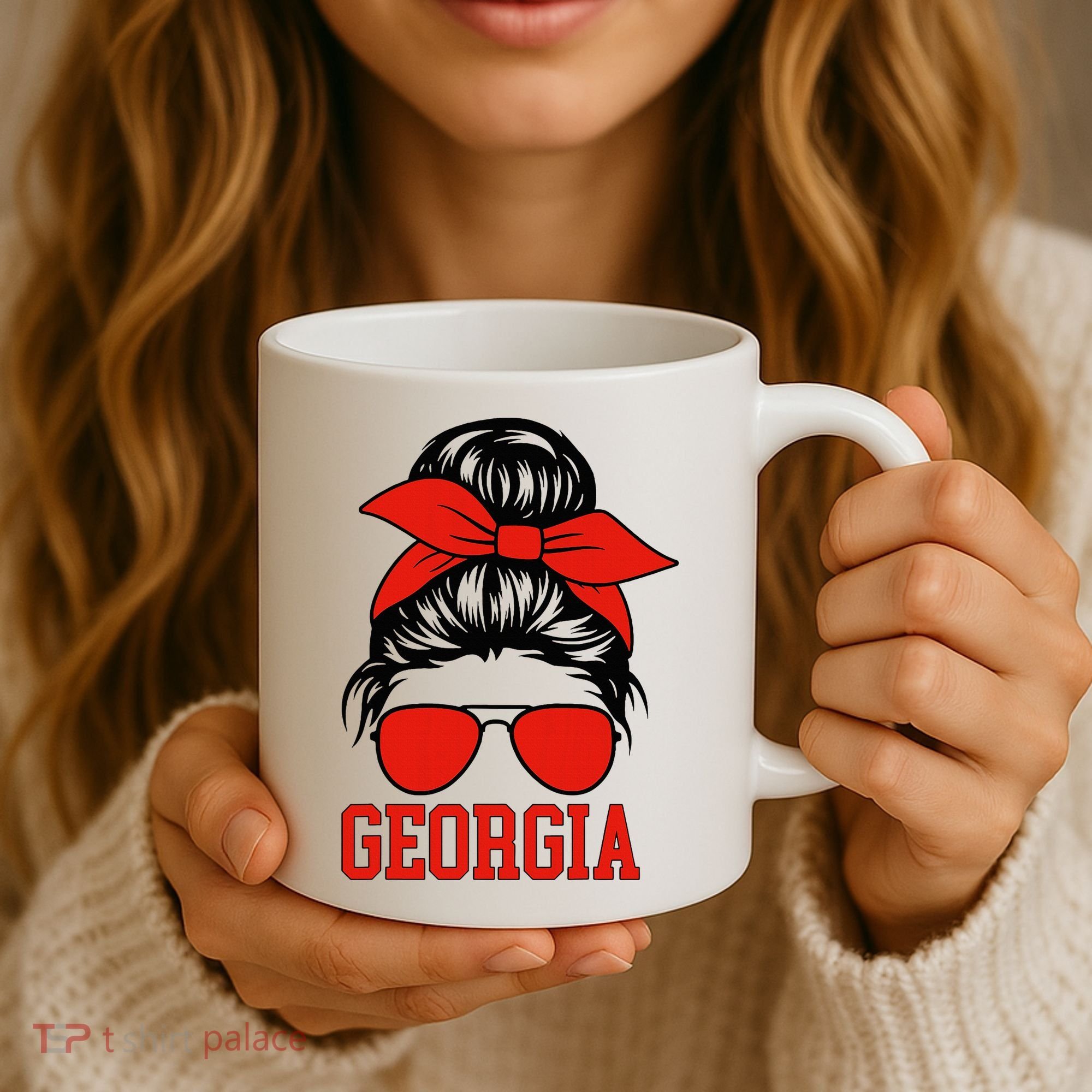 Georgia Messy Bun Varsity Coffee Mug
