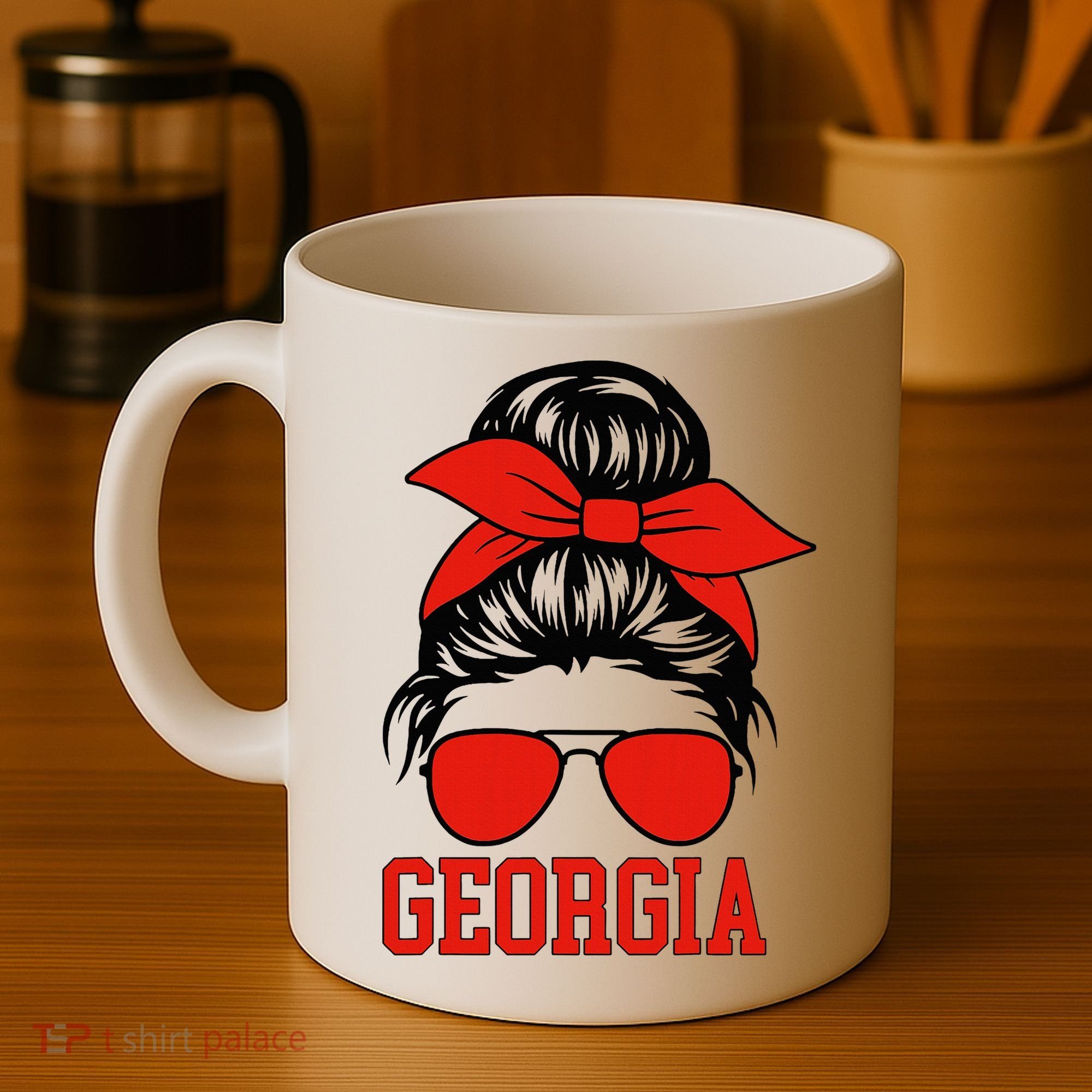 Georgia Messy Bun Varsity Coffee Mug