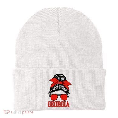 Georgia Messy Bun Varsity Beanie