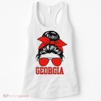 Georgia Messy Bun Varsity Women's Tank Top thumb 0