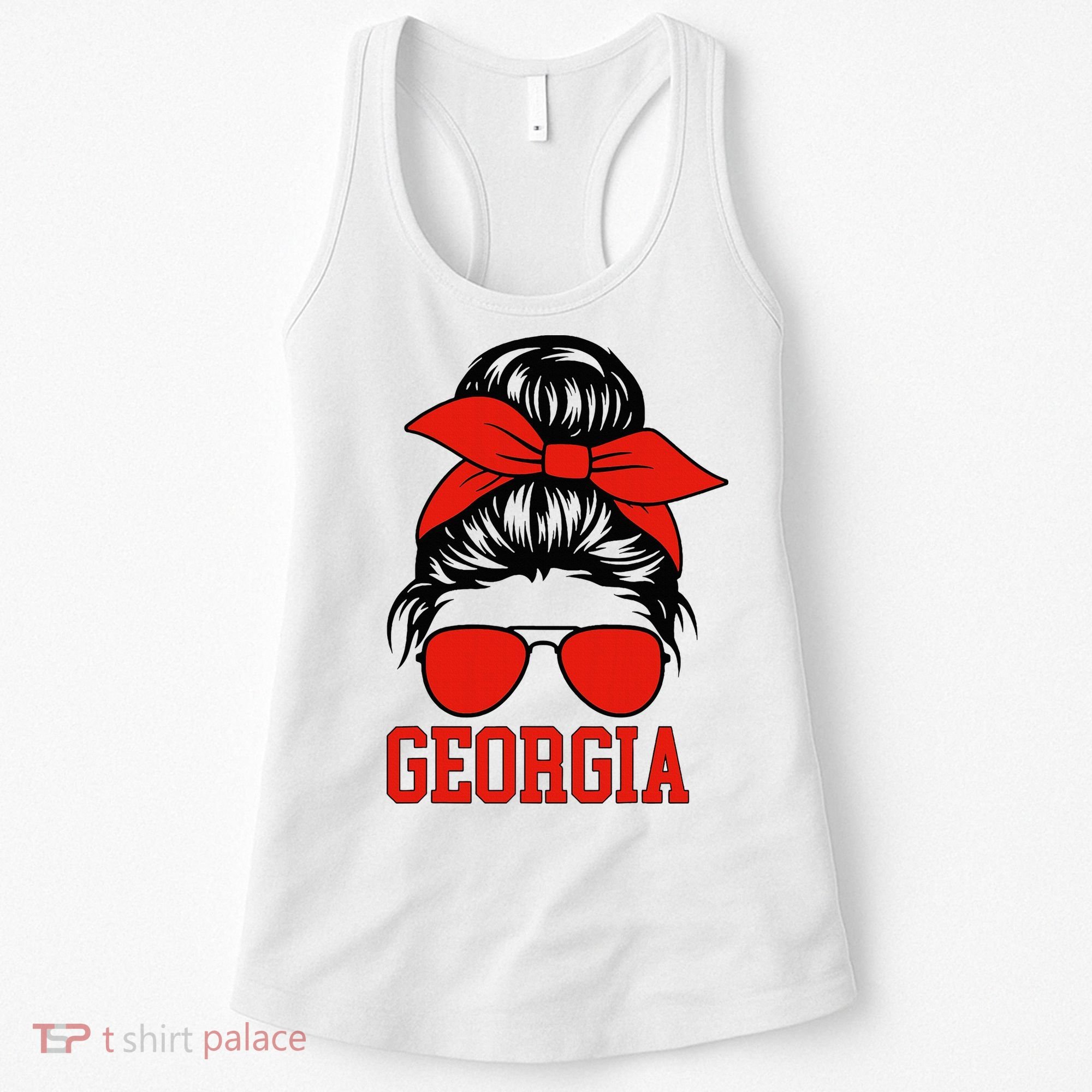 Georgia Messy Bun Varsity Women's Tank Top