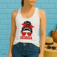 Georgia Messy Bun Varsity Women's Tank Top thumb 2