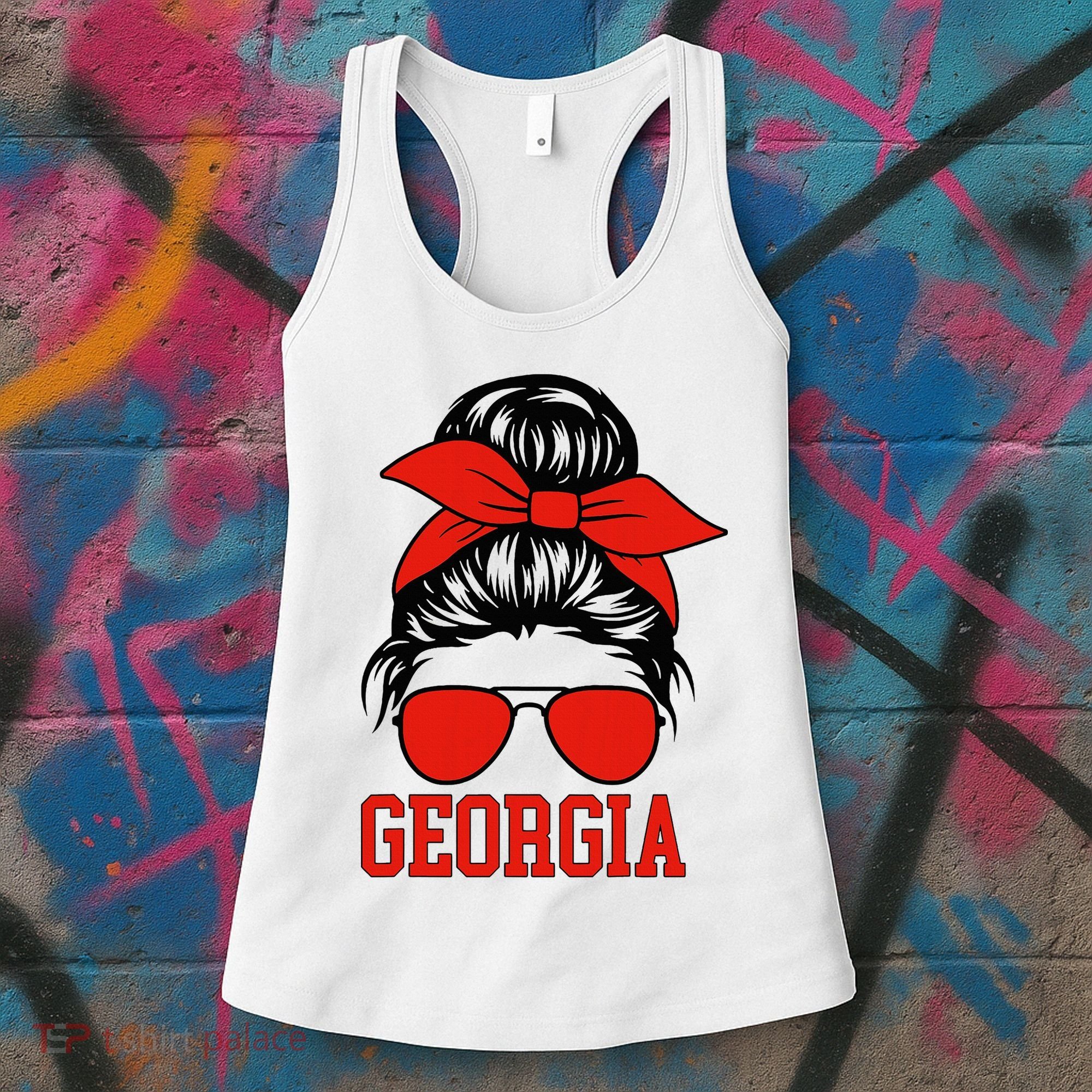 Georgia Messy Bun Varsity Women's Tank Top