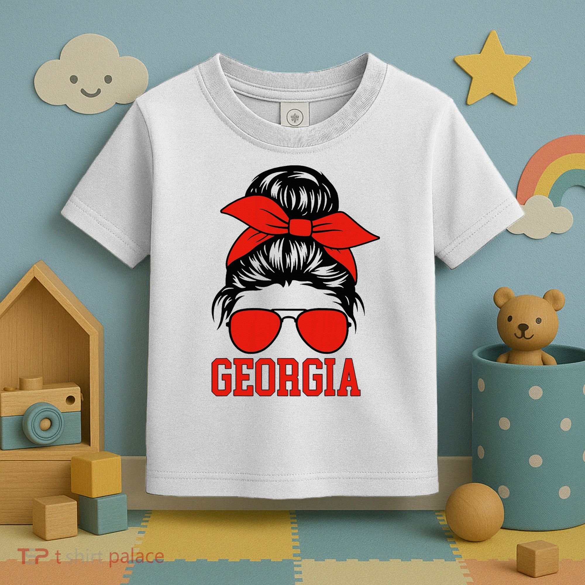 Georgia Messy Bun Varsity Toddler T-Shirt