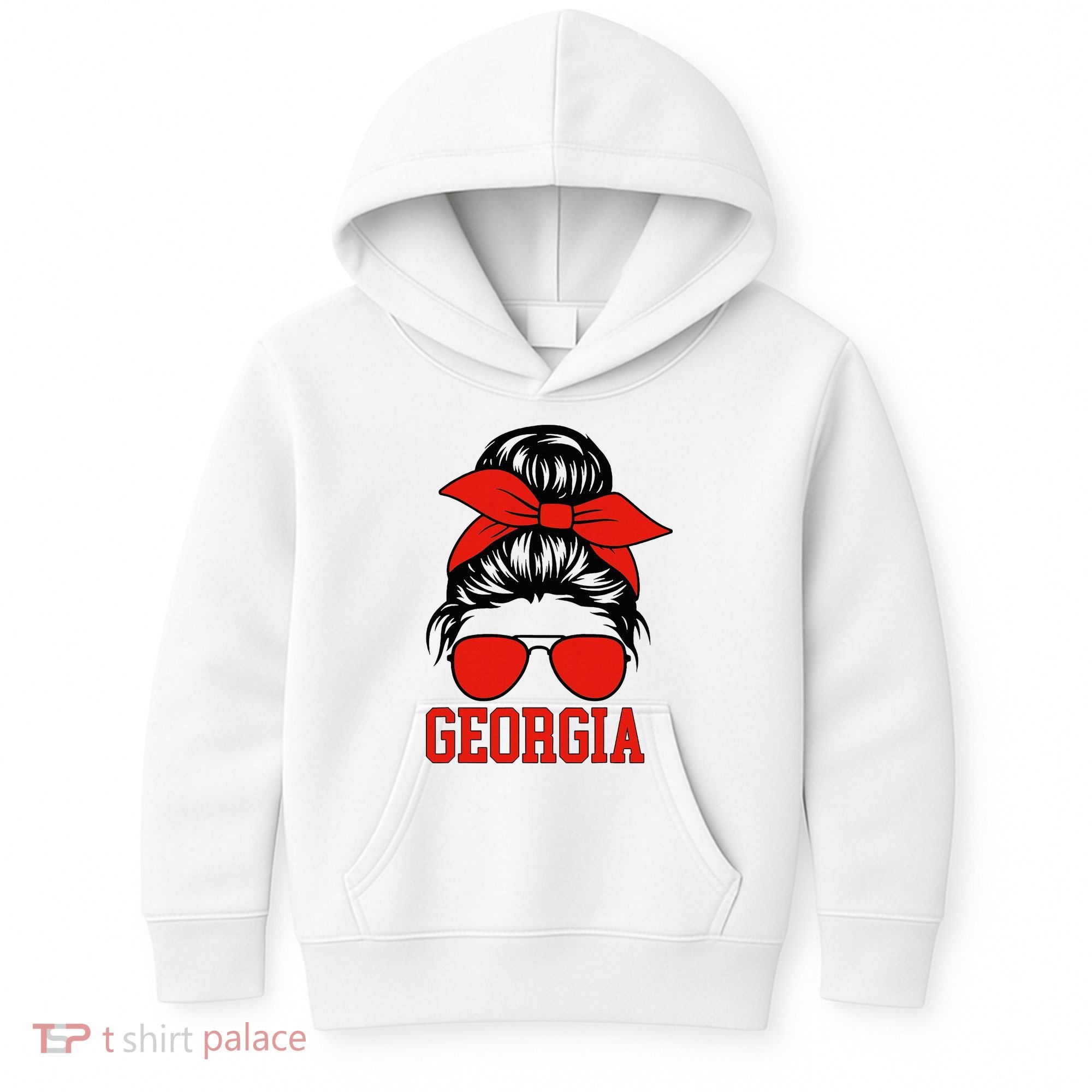 Georgia Messy Bun Varsity Kids Hoodie