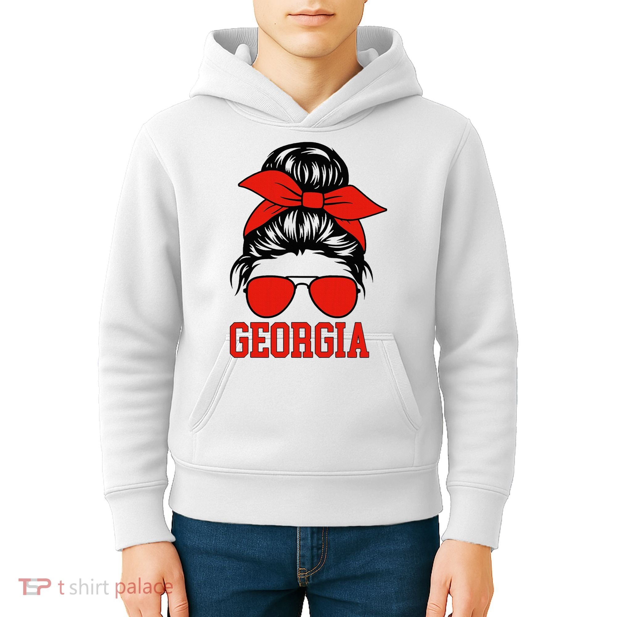 Georgia Messy Bun Varsity Kids Hoodie