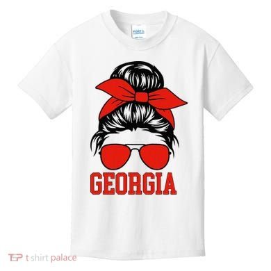 Georgia Messy Bun Varsity Kids T-Shirt