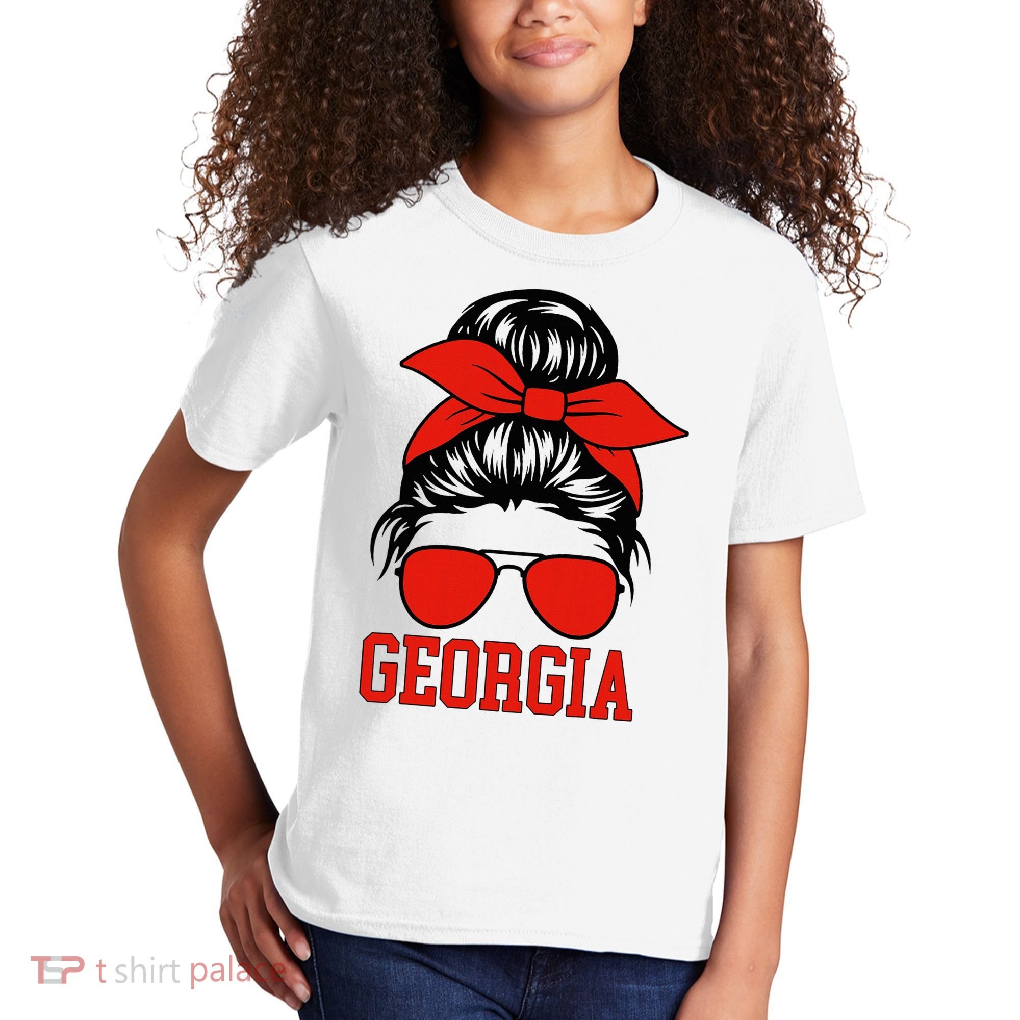 Georgia Messy Bun Varsity Kids T-Shirt