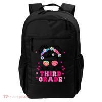 Groovy Messy Bun Little Miss Third Grade First Day Of School Backpack thumb 0