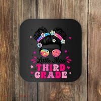 Groovy Messy Bun Little Miss Third Grade First Day Of School Coaster thumb 0