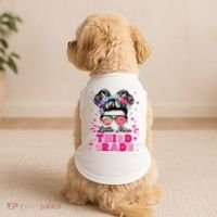 Groovy Messy Bun Little Miss Third Grade First Day Of School Doggie Tank thumb 2