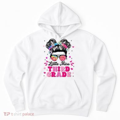 Groovy Messy Bun Little Miss Third Grade First Day Of School Hoodie