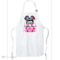 Groovy Messy Bun Little Miss Third Grade First Day Of School Apron thumb 0