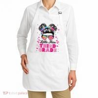 Groovy Messy Bun Little Miss Third Grade First Day Of School Apron thumb 2