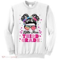Groovy Messy Bun Little Miss Third Grade First Day Of School Sweatshirt thumb 0