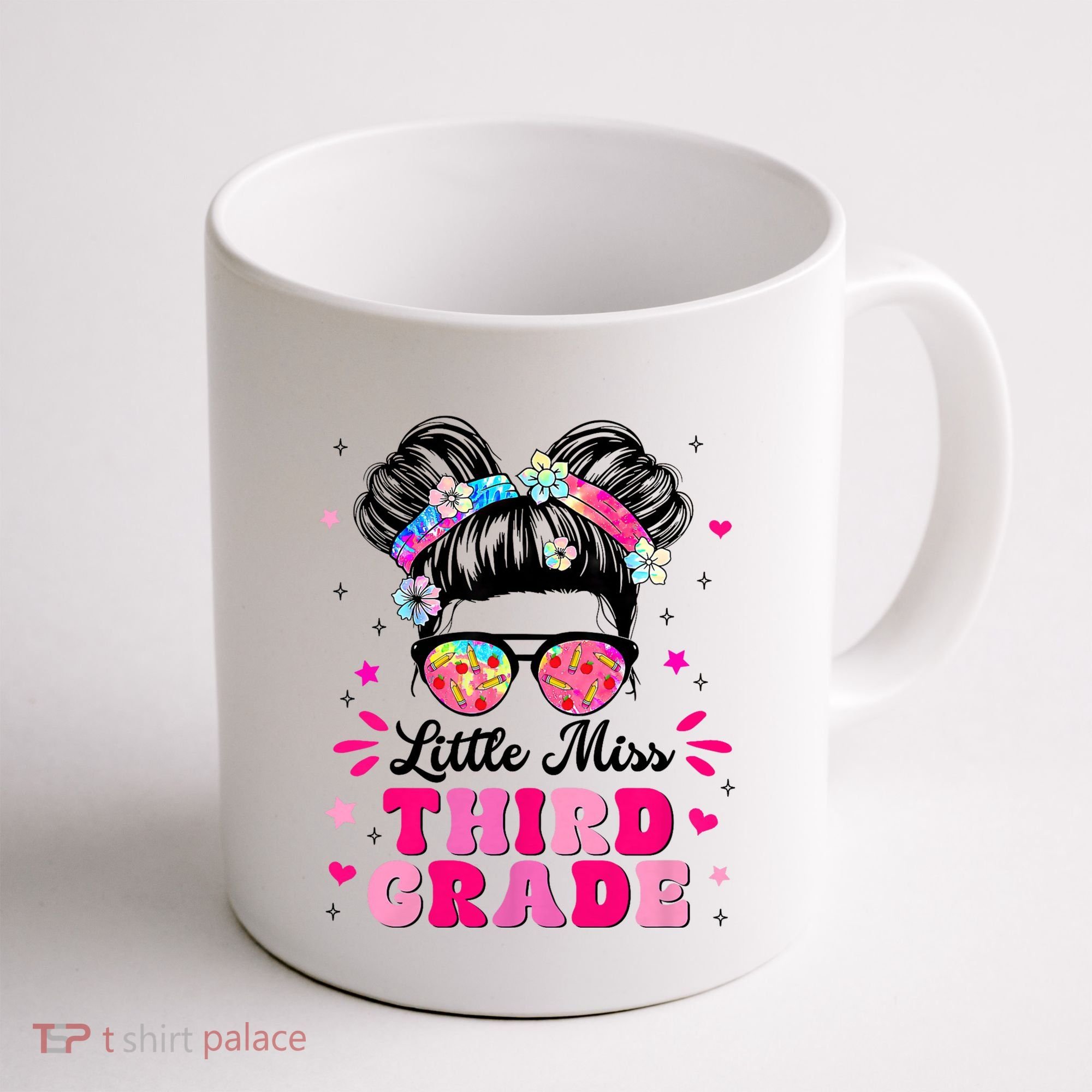 Groovy Messy Bun Little Miss Third Grade First Day Of School Coffee Mug