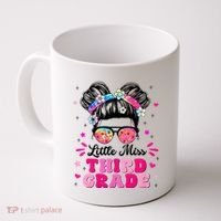 Groovy Messy Bun Little Miss Third Grade First Day Of School Coffee Mug thumb 0