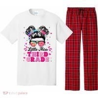 Groovy Messy Bun Little Miss Third Grade First Day Of School Pajama Set thumb 0
