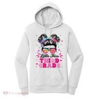 Groovy Messy Bun Little Miss Third Grade First Day Of School Women's Hoodie thumb 0