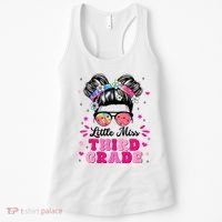 Groovy Messy Bun Little Miss Third Grade First Day Of School Women's Tank Top thumb 0