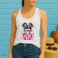 Groovy Messy Bun Little Miss Third Grade First Day Of School Women's Tank Top thumb 2