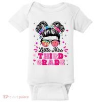 Groovy Messy Bun Little Miss Third Grade First Day Of School Baby Bodysuit thumb 0