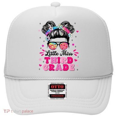 Groovy Messy Bun Little Miss Third Grade First Day Of School Hat