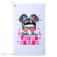 Groovy Messy Bun Little Miss Third Grade First Day Of School Golf Towel thumb 0