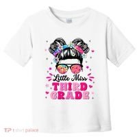 Groovy Messy Bun Little Miss Third Grade First Day Of School Toddler T-Shirt thumb 0