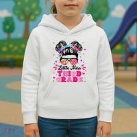 Groovy Messy Bun Little Miss Third Grade First Day Of School Kids Hoodie thumb 3