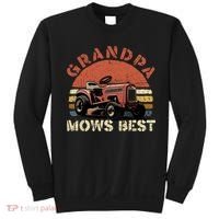 Grandpa Mows Best Lawn Mowing Mower Gardening Landscaping Sweatshirt thumb 0