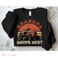 Grandpa Mows Best Lawn Mowing Mower Gardening Landscaping Sweatshirt thumb 2