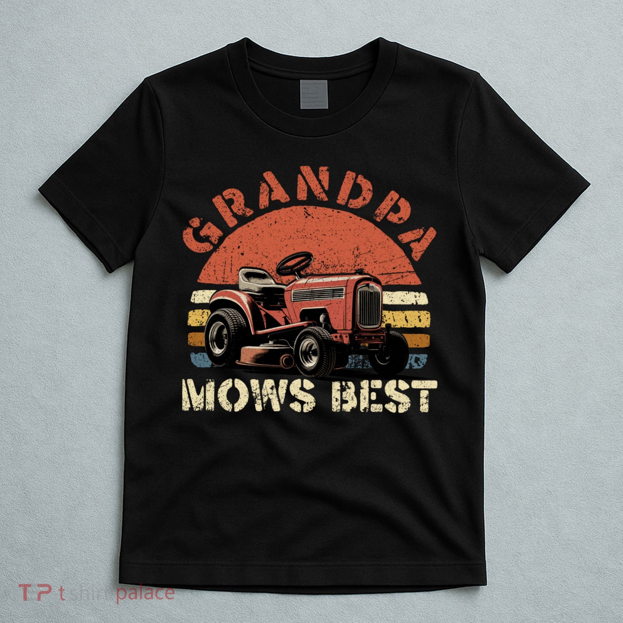 Grandpa Mows Best Lawn Mowing Mower Gardening Landscaping T-Shirt