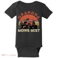 Grandpa Mows Best Lawn Mowing Mower Gardening Landscaping Baby Bodysuit thumb 0