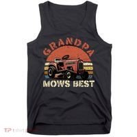 Grandpa Mows Best Lawn Mowing Mower Gardening Landscaping Tank Top thumb 0