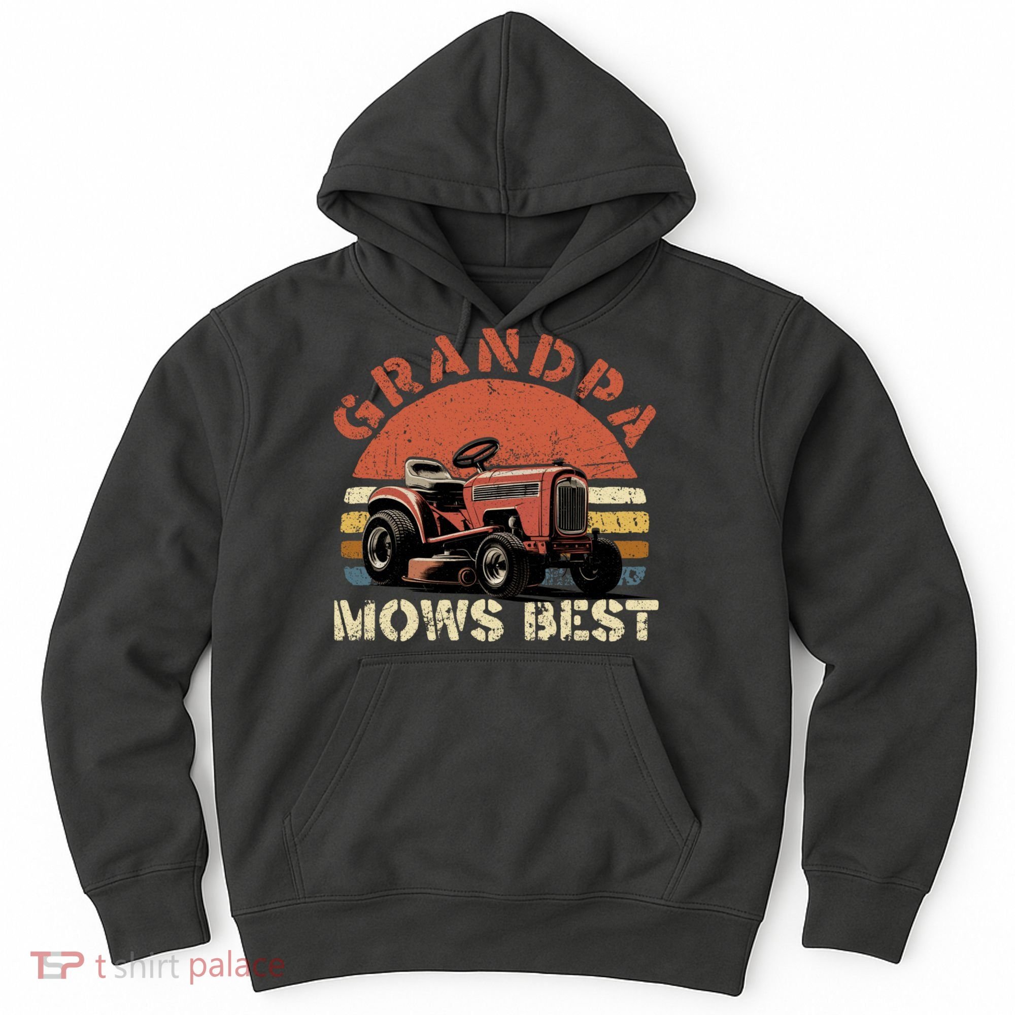 Grandpa Mows Best Lawn Mowing Mower Gardening Landscaping Hoodie